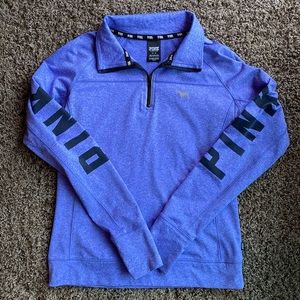 Used VS Pink brand partial zip long-sleeve athletic shirt